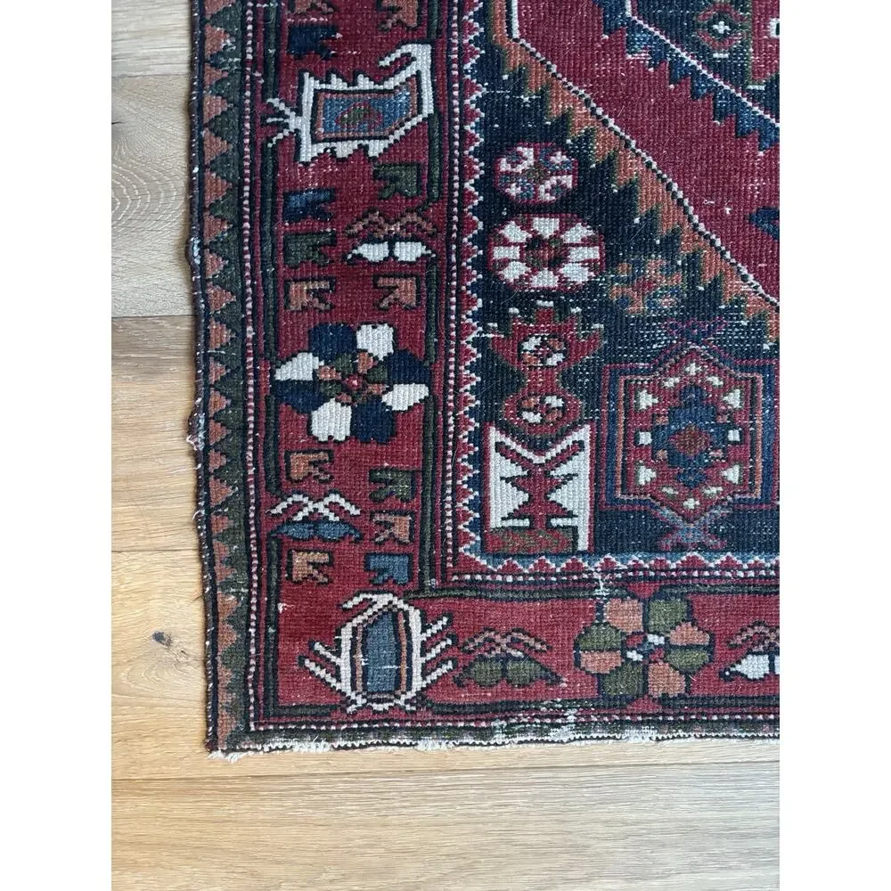 Handmade Vintage Oriental Rug Red Traditional Classic Wool Decor Carpet 39”x5’
